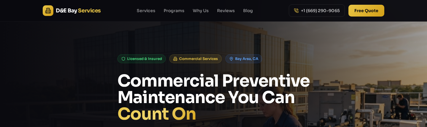 D&E Bay Services website built by Business Builder IO